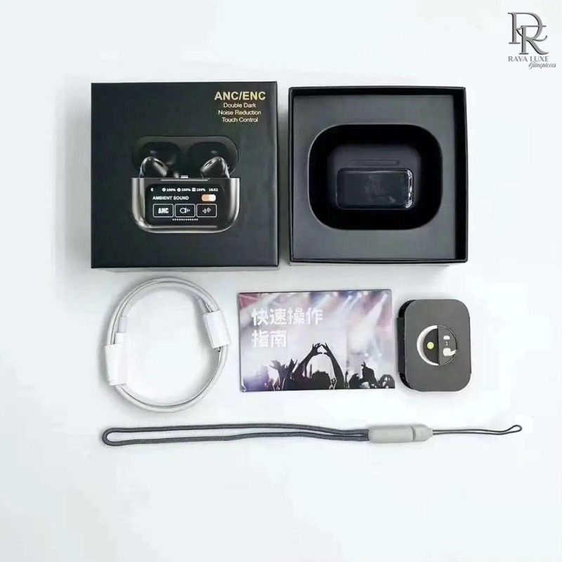 New Stock - A9 Pro LED Screen Airpods (Black Colour)