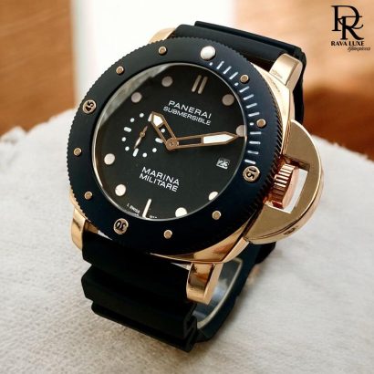 Luminor Panerai Men’s Watch – Side Seconds & Bazzle Movement with PVC Rubber Strap