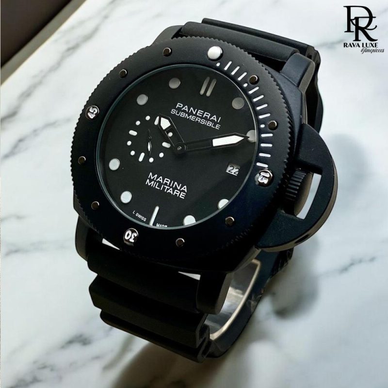 Luminor Panerai Men’s Watch – Side Seconds & Bazzle Movement with PVC Rubber Strap
