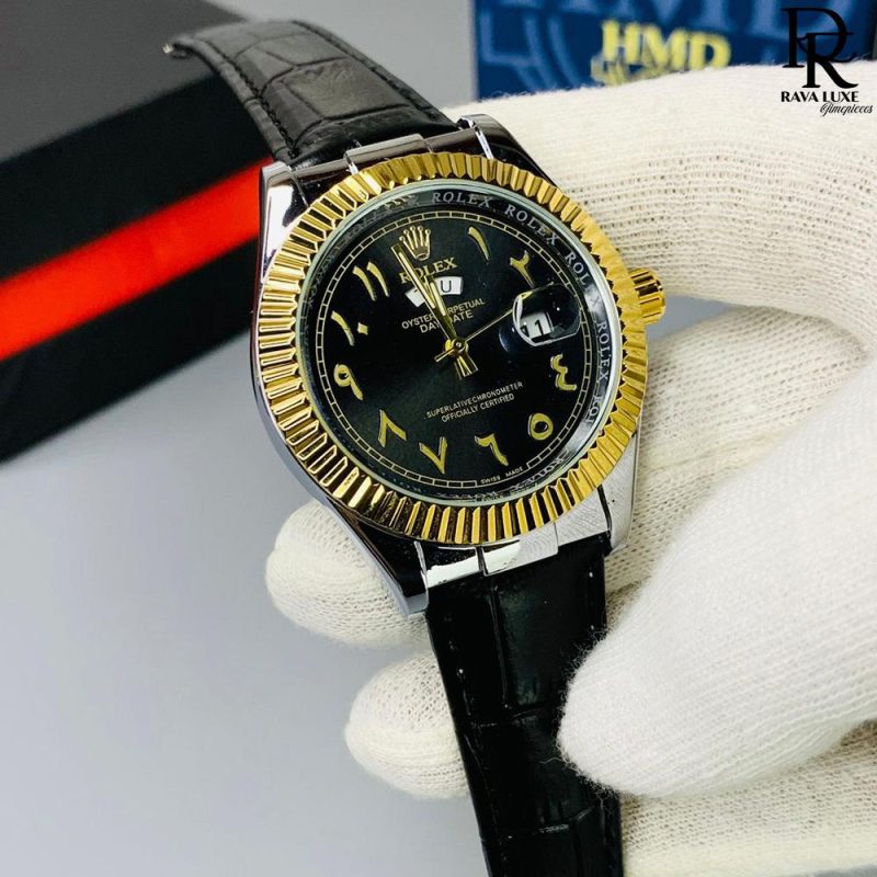 Rolex Leather Strap Watch