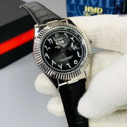Rolex Leather Strap Watch