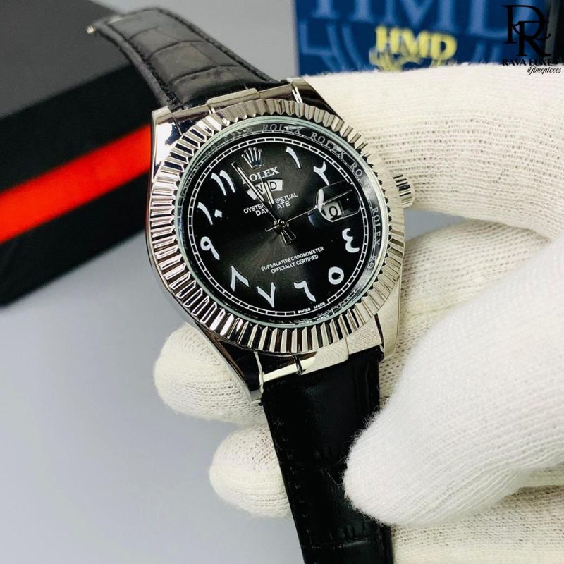 Rolex Leather Strap Watch