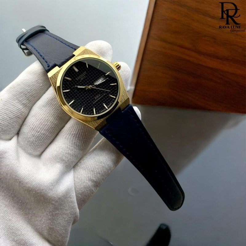 TISSOT PRX - Leather Strap Day & Date Watch for Men
