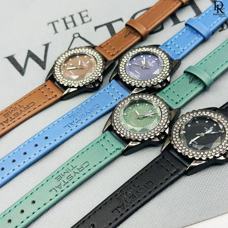 Crystal Time Ladies Watch | Stone Case | Elegant & Stylish
