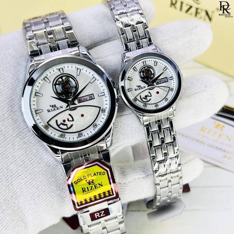 Rizen RZ-734 Couple Watch | Timeless Love | Quartz Movement | Stainless Steel | Water Resistant