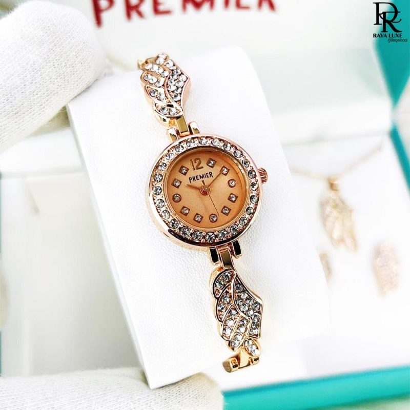 Premier Jewelry Set – Watch + Bracelet + Ring + Locket (With Box)