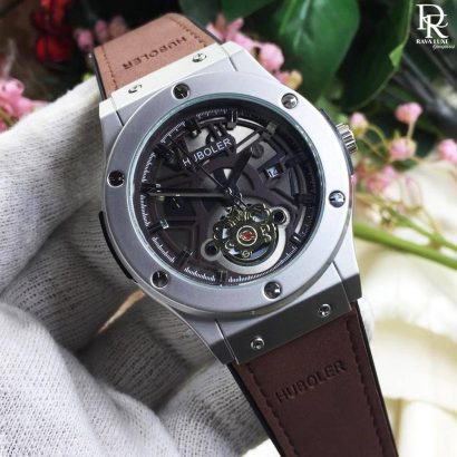 HUBOLER Gents Watch – Brass Case | Rubber Strap | Date Display