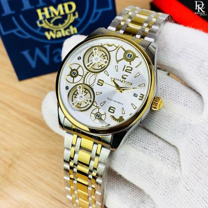 CHAXIGO Men's Watch | 6840 Model | Water Resistance | Steel Chain | Date & Inner Dial Working | Attractive Look
