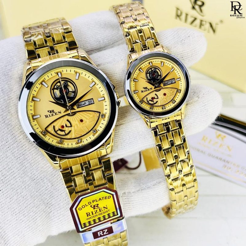 Rizen RZ-734 Couple Watch | Timeless Love | Quartz Movement | Stainless Steel | Water Resistant