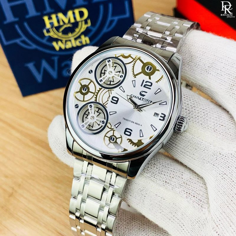 CHAXIGO Men's Watch | 6840 Model | Water Resistance | Steel Chain | Date & Inner Dial Working | Attractive Look