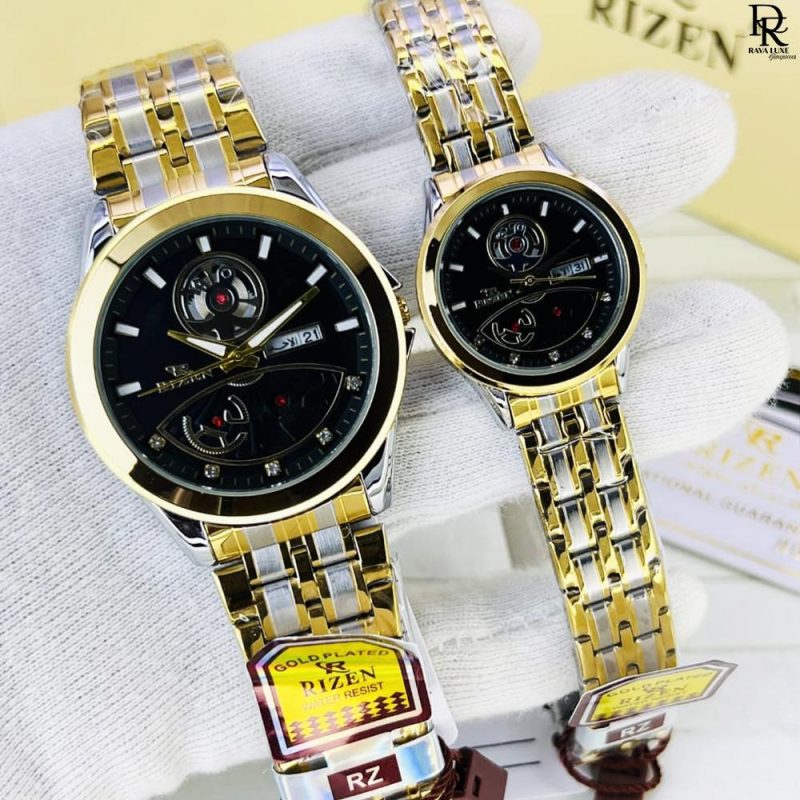 Rizen RZ-734 Couple Watch | Timeless Love | Quartz Movement | Stainless Steel | Water Resistant