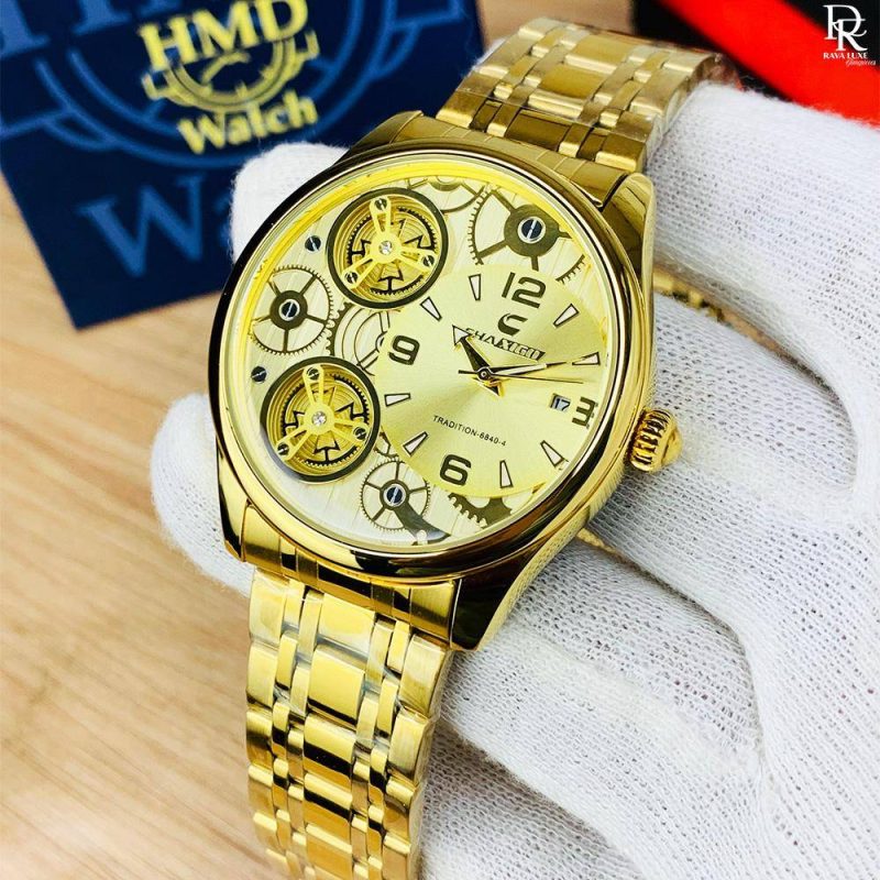 CHAXIGO Men's Watch | 6840 Model | Water Resistance | Steel Chain | Date & Inner Dial Working | Attractive Look