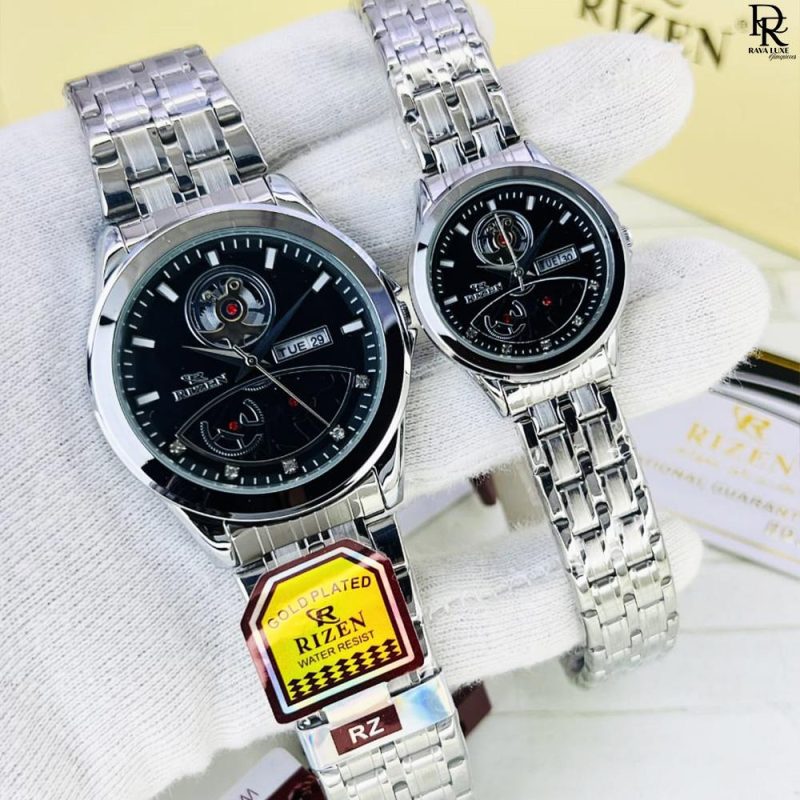 Rizen RZ-734 Couple Watch | Timeless Love | Quartz Movement | Stainless Steel | Water Resistant