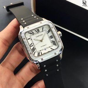 CARTIER Santos Men's Watch | Quartz | Leather Strap | Date Function