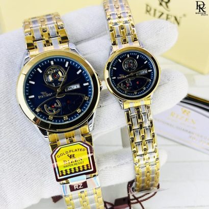 Rizen RZ-734 Couple Watch | Timeless Love | Quartz Movement | Stainless Steel | Water Resistant