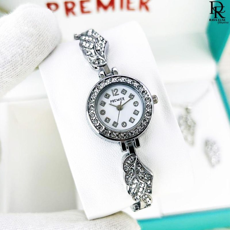 Premier Jewelry Set – Watch + Bracelet + Ring + Locket (With Box)