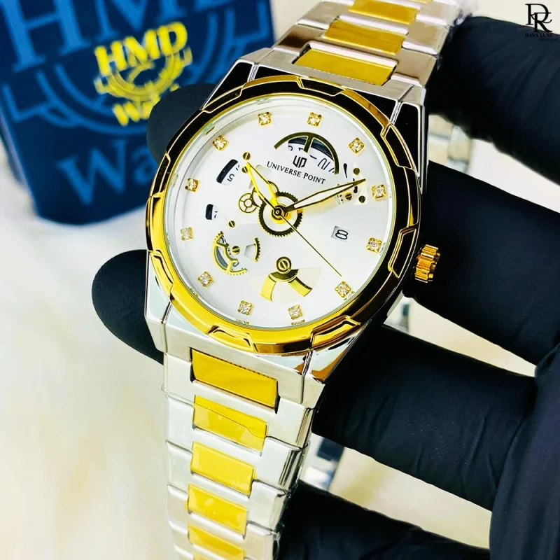 Universe Point Men’s Skeleton Watch – Elegant & Stylish