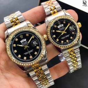 ROLEX Pair Watch – Stone Model (Day & Date)