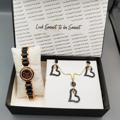 Women’s Watch + Locket Gift Set – Brands Collection