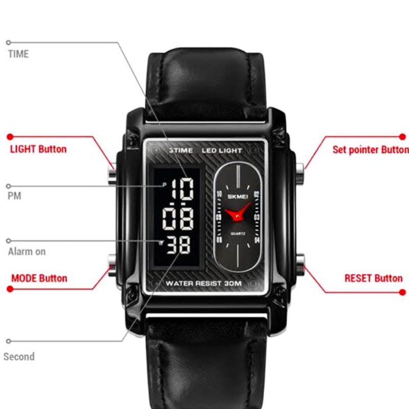 SKMEI Original Watch – Digital & Analogue Multifunction
