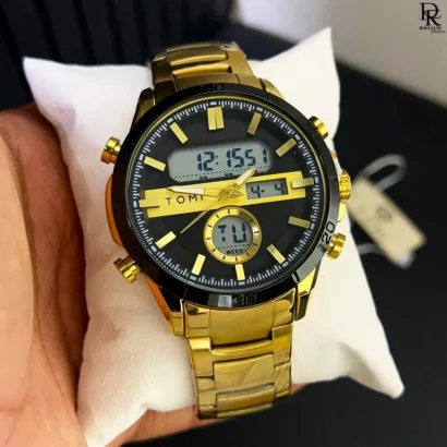 TOMI Dual Time Steel Chain Watch