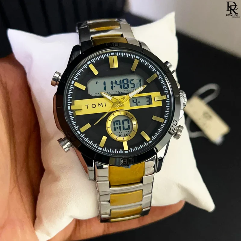TOMI Dual Time Steel Chain Watch