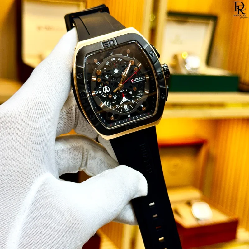 CURREN Watch ⌚ | Chrono ⏱ | Date 📅 | Rubber Strap 🖤 | Premium Quality 💯 |