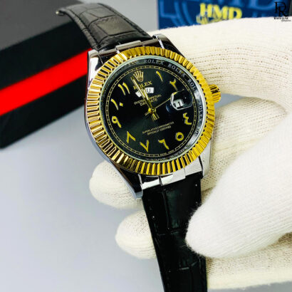 Rolex Arabic Dial – Leather Strap | Date Working | Quartz Movement