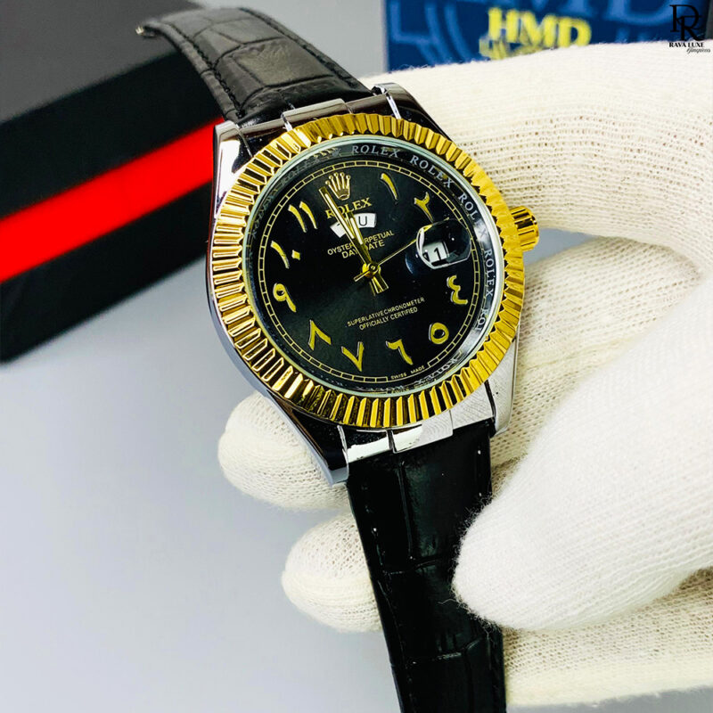 Rolex Arabic Dial – Leather Strap | Date Working | Quartz Movement