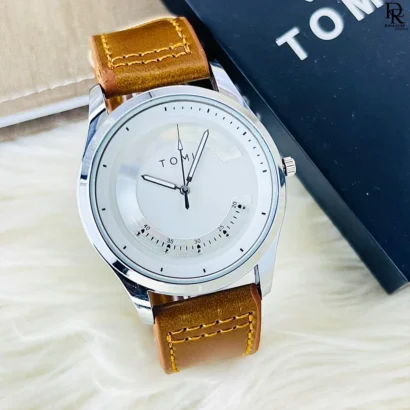 TOMI Leather Strap Watch – Elegant & Affordable
