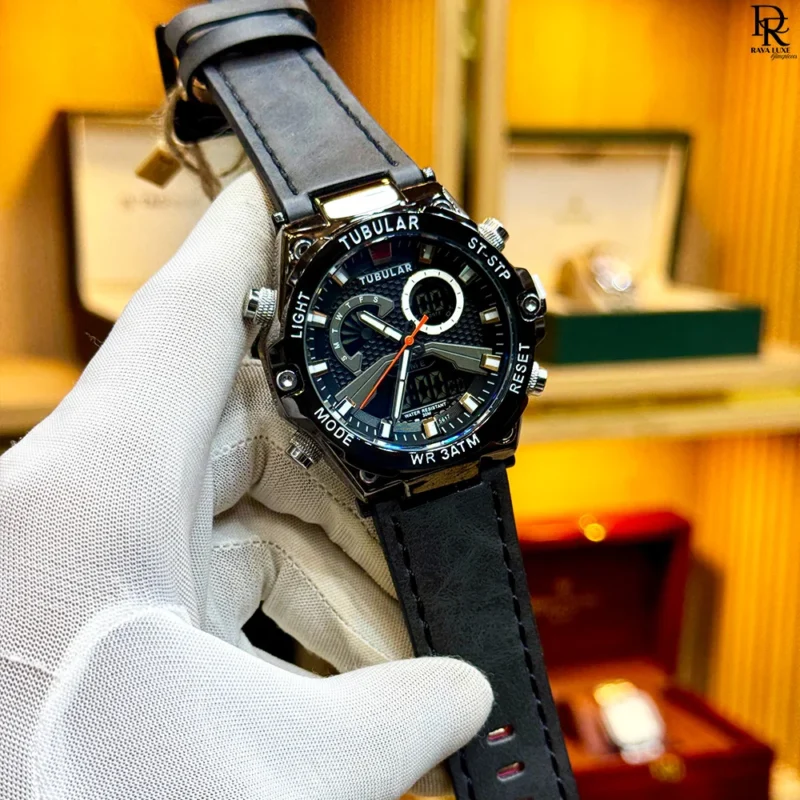 TUBULAR (Original) – Dual Display Leather Strap Watch