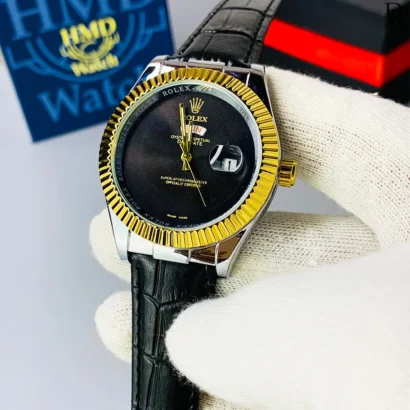 Rolex Arabic Dial – Leather Strap | Date Working | Quartz Movement