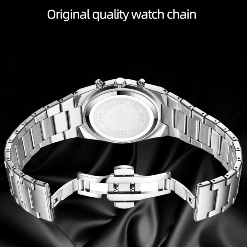 CHENXI Original Men’s Watch ⌚ | Square Design | Chronograph + Moonphase | Premium Steel
