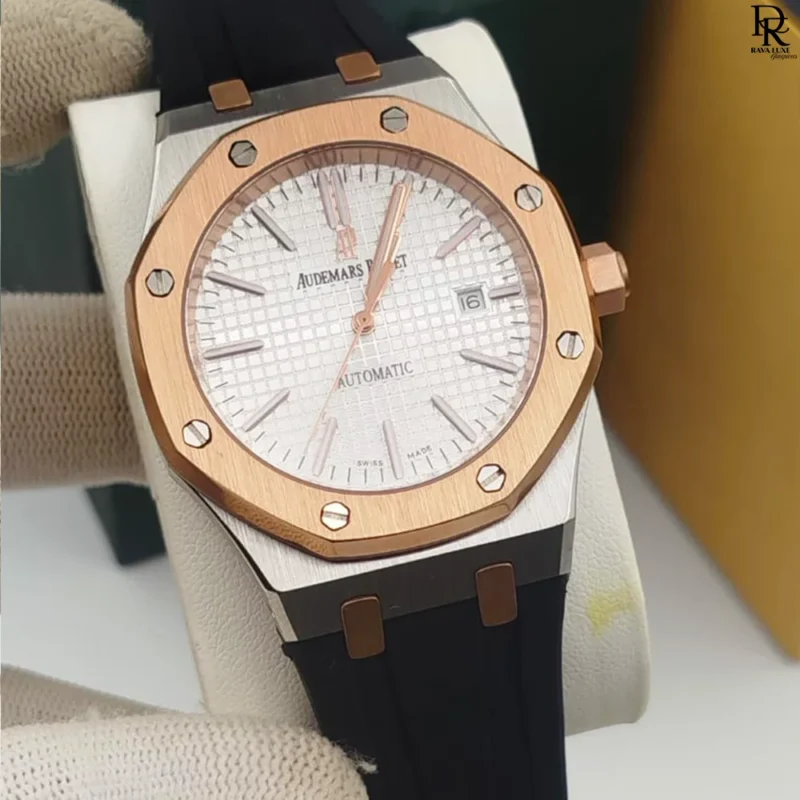 Audemars Piguet 1st copy watch Pakistan, AP automatic watch men, luxury AP rubber strap watch, AP stainless steel case watch, AP replica watch 2025, men’s automatic AP watch price in Pakistan, Audemars Piguet transparent back