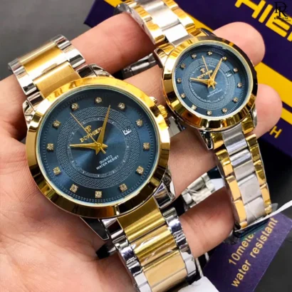 Bophieri original watch, Bophieri pair watches Pakistan, couple watches with stone dial, Bophieri stainless steel watch set, his and her watches 2025, quartz couple watches under 6000, premium pair watches with gift box
