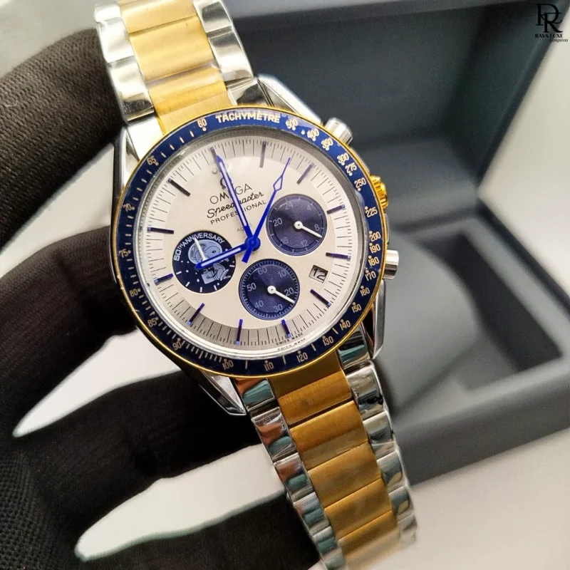 Omega Speedmaster watch, Omega men’s chronograph Pakistan, Omega quartz stainless steel, premium heavyweight watch Pakistan, Omega Speedmaster 2025 price, luxury men’s watch under 6000, Omega inspired chronograph watch