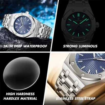 Pœdegar 924B – Stainless Steel Date Watch