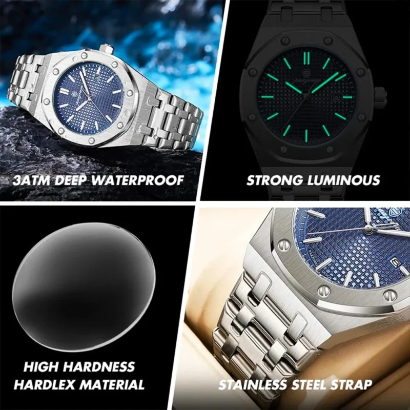 Pœdegar 924B – Stainless Steel Date Watch