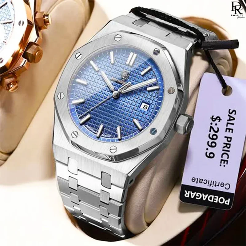 Pœdegar 924B – Stainless Steel Date Watch