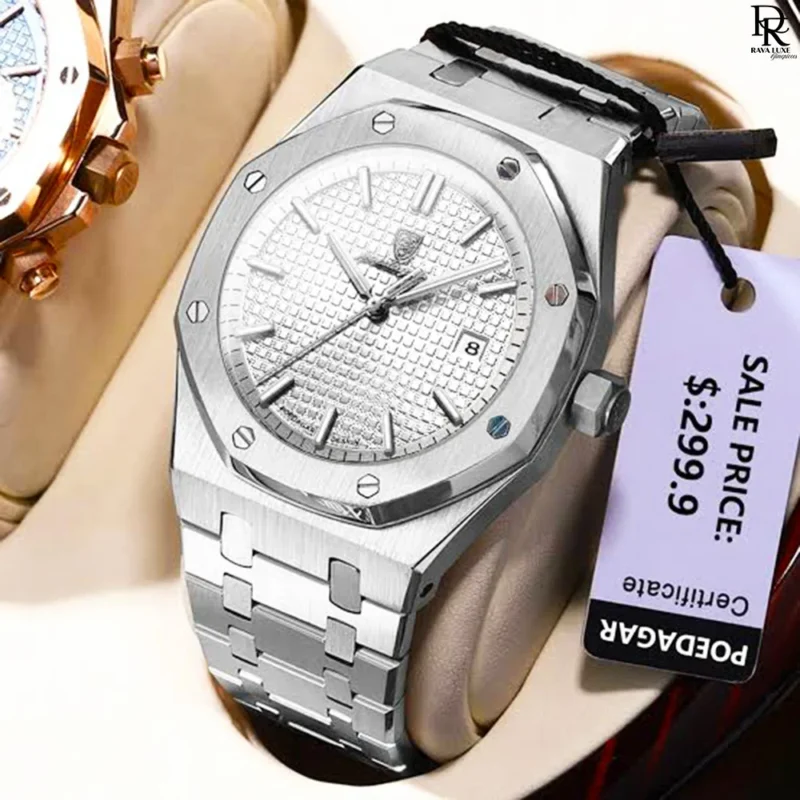 Pœdegar 924B – Stainless Steel Date Watch