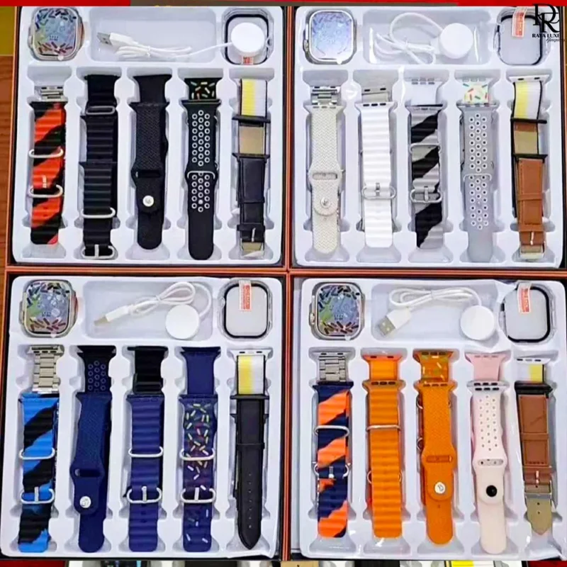 Ultra 10 in 1 smartwatch Pakistan, Ultra Series smart watch with straps, smartwatch with 10 straps 2025, Ultra 8 functions watch price, best smartwatch under 3000 in Pakistan, 49mm Ultra smart watch with wireless charger, multi-strap smartwatch combo