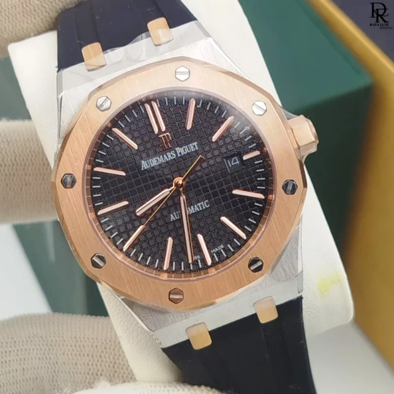 Audemars Piguet 1st copy watch Pakistan, AP automatic watch men, luxury AP rubber strap watch, AP stainless steel case watch, AP replica watch 2025, men’s automatic AP watch price in Pakistan, Audemars Piguet transparent back