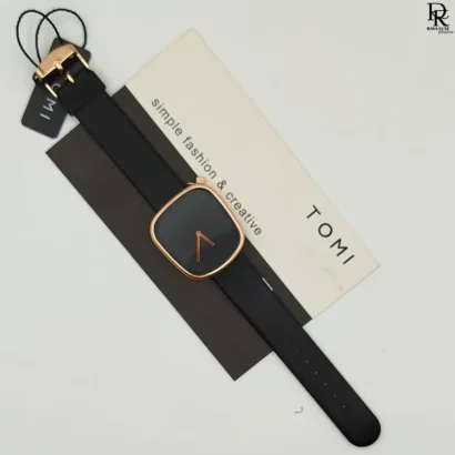 TOMI original unisex watch, TOMI watch price in Pakistan, leather strap TOMI watch, brass case unisex watch, trendy TOMI watch 2025, TOMI brand watch men women, affordable unisex wristwatch