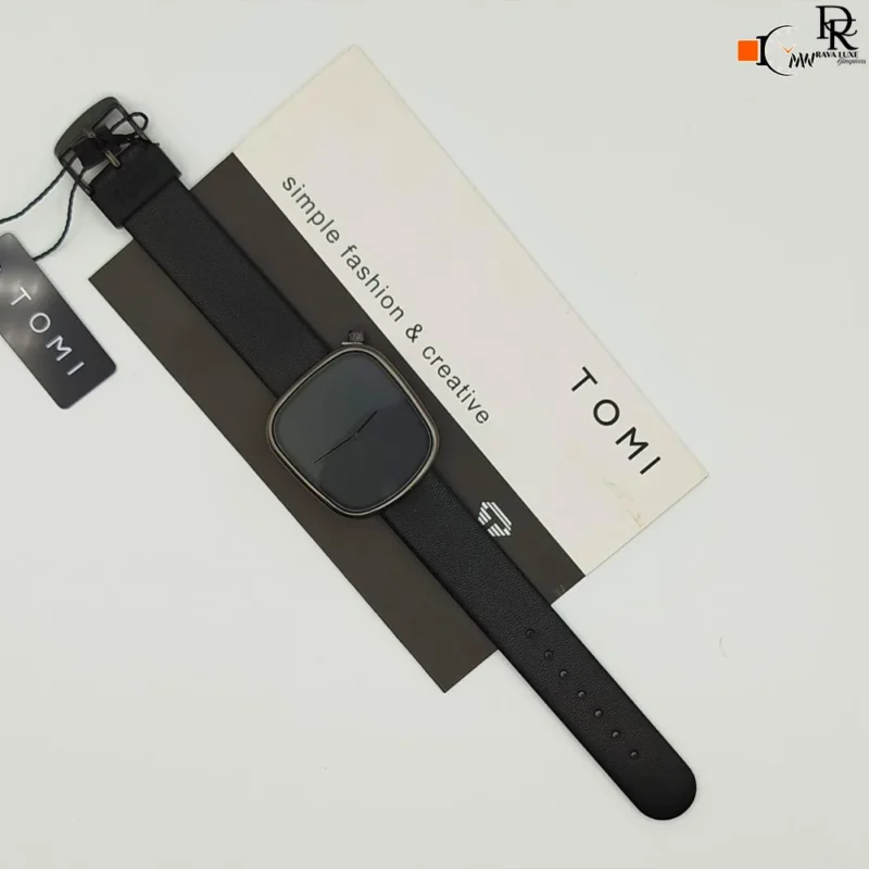TOMI original unisex watch, TOMI watch price in Pakistan, leather strap TOMI watch, brass case unisex watch, trendy TOMI watch 2025, TOMI brand watch men women, affordable unisex wristwatch