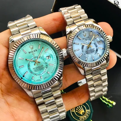 Rolex Sky Dweller pair watch, Rolex couple watches Pakistan, Rolex Sky Dweller quartz, Rolex pair watch price in Pakistan, Rolex stainless steel watch, Rolex couple gift set, Rolex Sky Dweller men and women