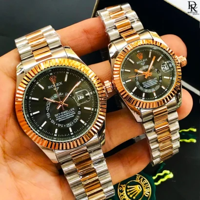 Rolex Sky Dweller pair watch, Rolex couple watches Pakistan, Rolex Sky Dweller quartz, Rolex pair watch price in Pakistan, Rolex stainless steel watch, Rolex couple gift set, Rolex Sky Dweller men and women