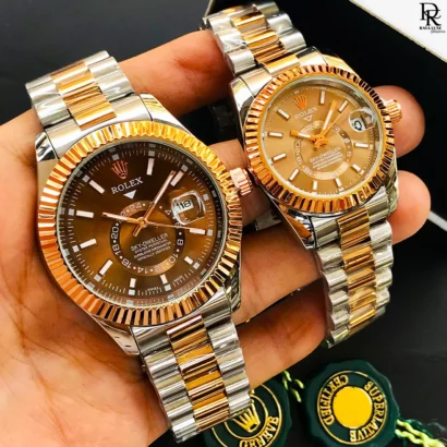 Rolex Sky Dweller pair watch, Rolex couple watches Pakistan, Rolex Sky Dweller quartz, Rolex pair watch price in Pakistan, Rolex stainless steel watch, Rolex couple gift set, Rolex Sky Dweller men and women