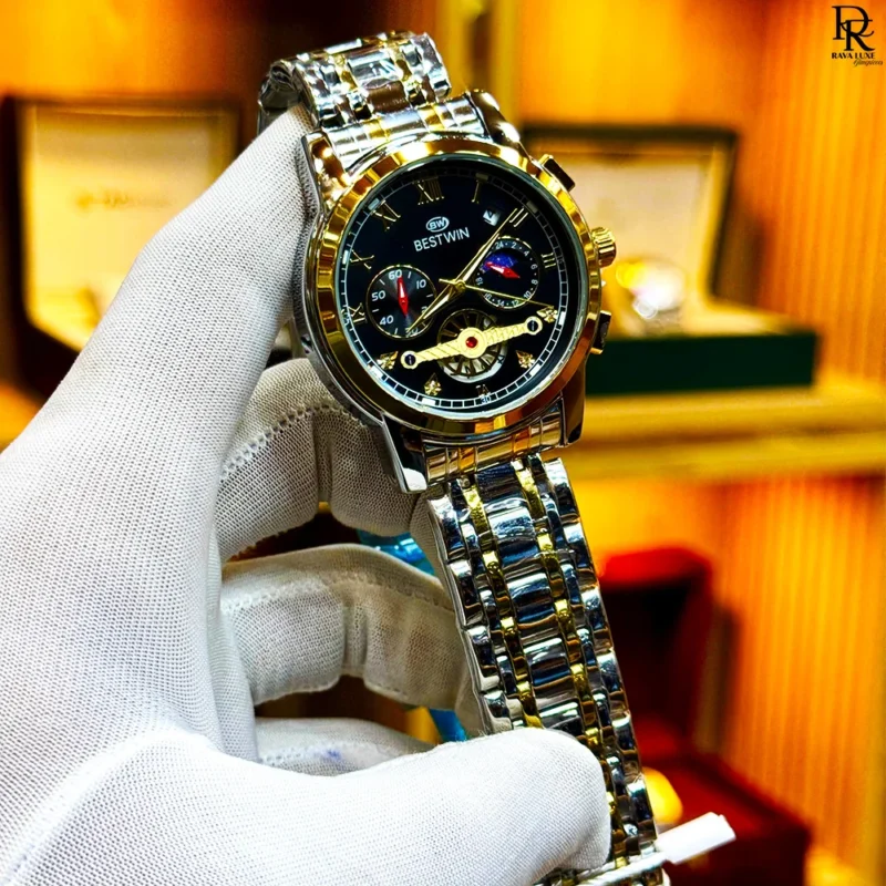 Bestwin original watch price in Pakistan, Bestwin chronograph moonphase watch, Bestwin quartz movement watch, Bestwin men’s watch 2025, Bestwin butterfly lock watch, luxury watches under 5000