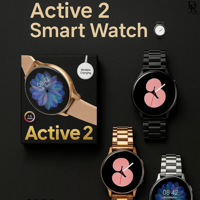 Active 2 Smart Watch Pakistan, smartwatch with chain strap, dual strap smartwatch, smartwatch under 4000 in Pakistan, best budget smartwatch 2025, Active 2 box pack watch, smartwatch with charger Pakistan