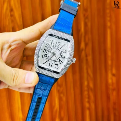Franck Muller stone watch, Franck Muller full stone watch price in Pakistan, luxury stone dial watch, men’s diamond style watch, Franck Muller gents watch 2025, premium stone watches Pakistan, stylish men’s watch under 5000